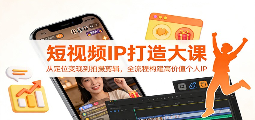 短视频IP打造大课：从定位变现到拍摄剪辑，全流程构建高价值个人IP-小目标云网创