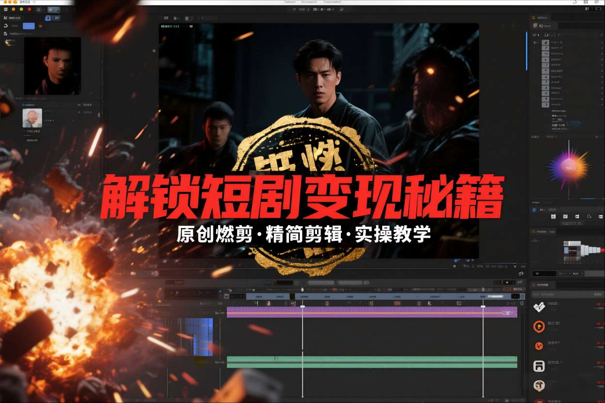 短剧拉新之原创燃剪精简剪辑实操课，解锁短剧变现秘籍-小目标云网创