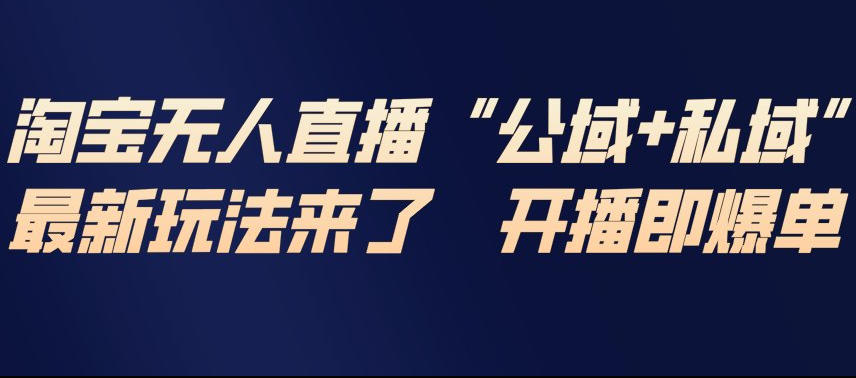 淘宝无人直播完整教程,公试+私域,最新玩法来了,开播即爆单-小目标云网创