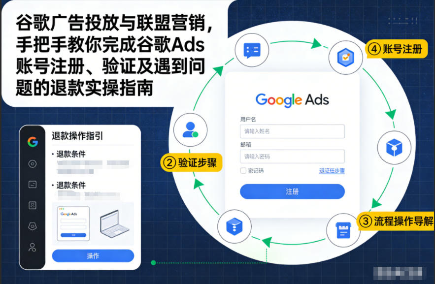 谷歌广告投放与联盟营销,手把手教你完成谷歌Ads账号注册、验证及遇到问题的退款实操指南-小目标云网创