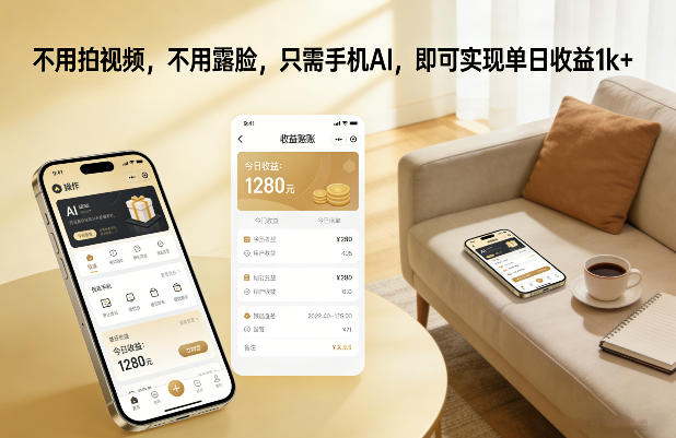 不用拍视频，不用露脸，只需手机AI，即可实现单日收益1k+【揭秘】-小目标云网创