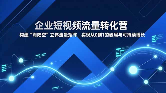 企业短视频流量转化营,构建“海陆空”立体流量矩阵,实现从0到1的破局与可持续增长-小目标云网创