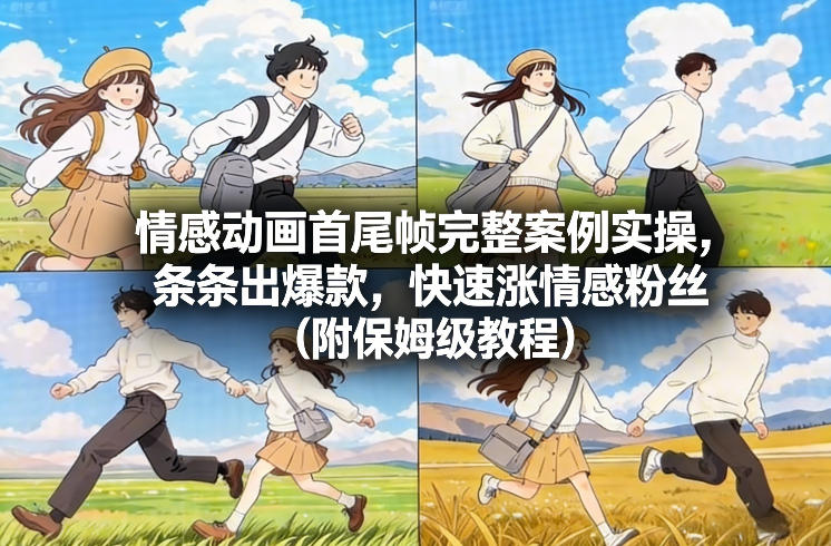 情感动画首尾帧完整案例实操,条条出爆款,快速涨情感粉丝(附保姆级教程)-小目标云网创