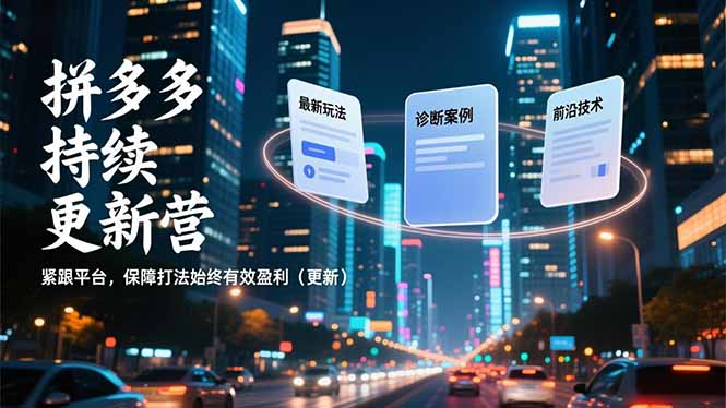 拼多多持续更新营,最新玩法、诊断案例、前沿技术,紧跟平台,保障打法始终有效盈利(更新-小目标云网创