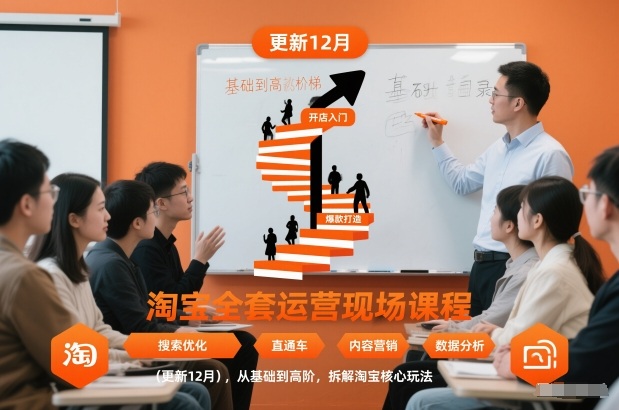 淘宝全套运营现场课程(更新26年1月),从基础到高阶,拆解淘宝核心玩法-小目标云网创