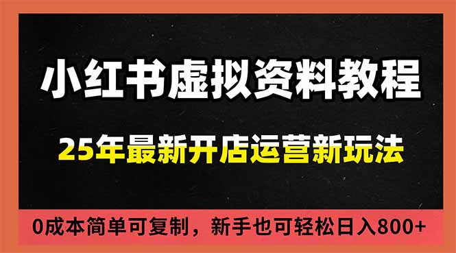 小红书虚拟资料项目:最新搜索流变现玩法,0成本简单可复制,一人多店打法,新手日入800+-小目标云网创