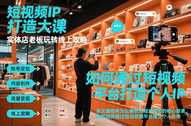 短视频ip打造大课,实体店老板玩转线上攻略-小目标云网创